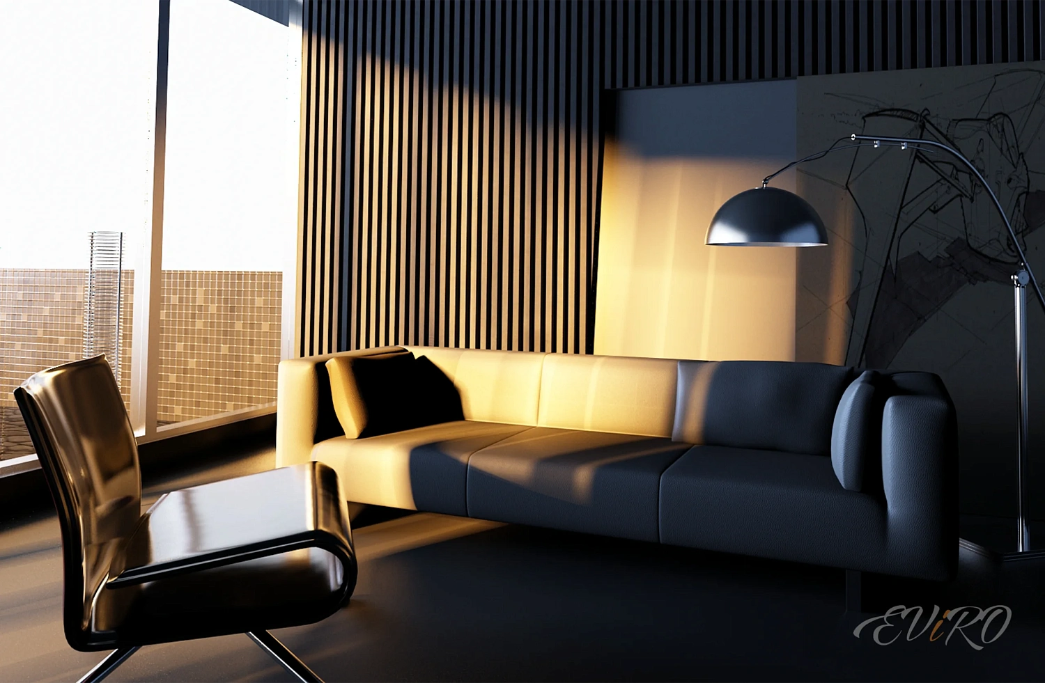 Гипсовая 3D панель EViRO Рейки